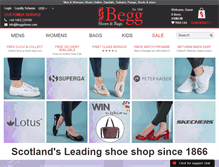 Tablet Screenshot of beggshoes.com